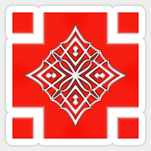 Bright Red Kaleidoscope Pattern (Seamless) 21 Sticker